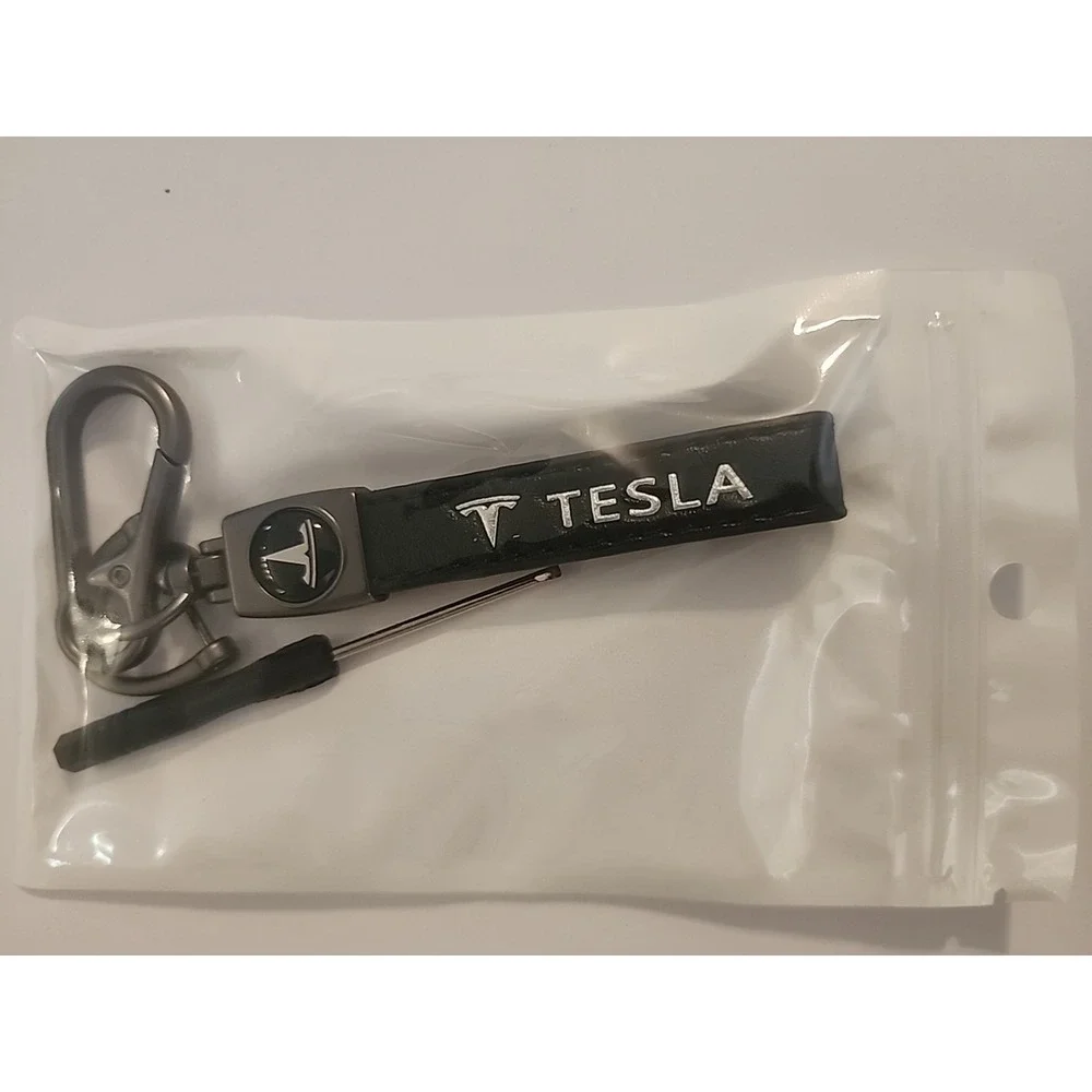 Tesla Luxury Leather Keychain Keyring Tesla‎ Logo
